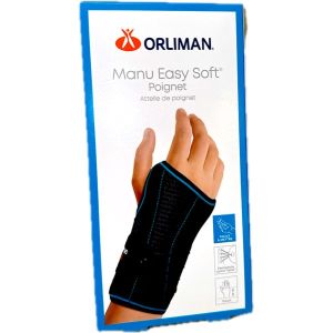 Orliman Manu Easy Soft Attelle Poignet Droite Noir T2 1