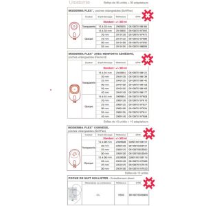 MODERMA FLEX RENFORT ADHESIF POCHE VIDANGEABLE Poche vidangeable, compartimentée, système 1 pièce, prédécoupé, renforcée, opaque, diamètre 35 mm (ref. 2909135), bt 30