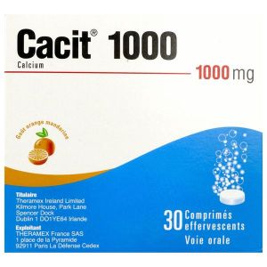 CACIT Comprimé effervescent 1000 mg, boîte 1 tube 30