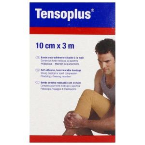 TENSOPLUS Bande de contention cohésive, force 2, élastique 1 sens, chair 3 m x 10 cm (ref. 445255C), unité