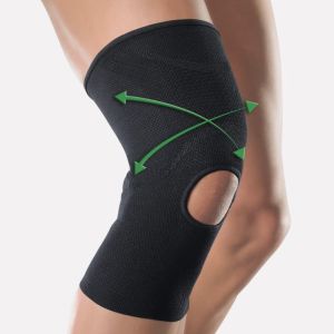 VELPEAU GENOUILLERE Genouillère de compression moyenne avec évidement rotulien, noir, taille 4, unité