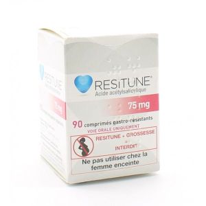 Resitune 75 Mg (Acide Acetylsalicylique) Comprimes Gastro-Resistants En Flacon B/90