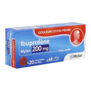 IBUPROFENE VIATRIS Comprimé enrobé 200 mg, boîte 20