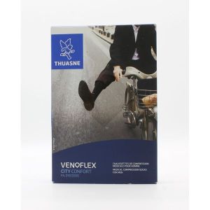 Venoflex City Confort Fil D'Ecosse Classe 2 Pieds Fermes Chaussette Noir Normal T2 2