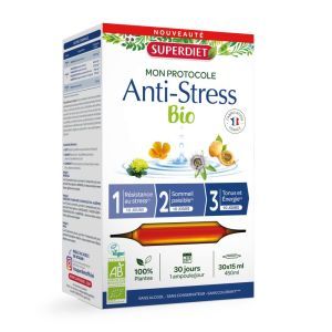 Superdiet Protocole Anti stress - 30 ampoules de 15 ml