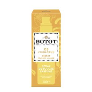 BOTOT L'AUDACIEUX 03 SPRAY DE BOUCHE PARFUME Spray de bouche parfumé au cédrat (jaune), spray 15 ml