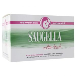 Saugella Cotton Touch Serviettes Maternite X10