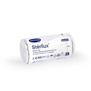 STERILUX Bande de crêpe en coton élastique sous cellophane, 4 m à l'étirage x 15 cm (ref. 332168), unité