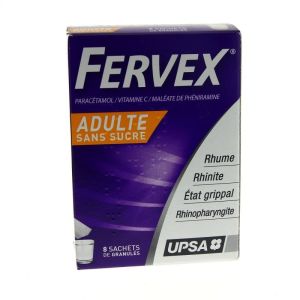 Fervex Adultes Sans Sucre Granules Pour Solution Buvable En Sachet B/8