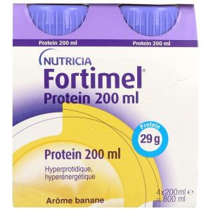 FORTIMEL PROTEIN 2.4 KCAL Denrée alimentaire destinée à des fins médicales spéciales, saveur banane, 200 ml x 4