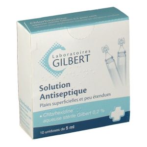 Chlorhexidine Aqueuse Sterile Gilbert 0,2 % Solution Pour Application Cutanee En Recipient Unidose B/10