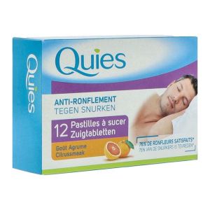 QUIES ANTIRONFLEMENT PASTILLE AGRUMES Pastille à sucer, dispositif médical antironflement, goût agrumes, bt 12