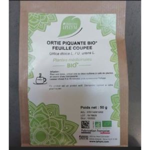 ORTIE PIQUANTE BIO FEUILLE COUPEE IPHYM Feuille d'ortie piquante bio, coupée, vrac, sac 50 g