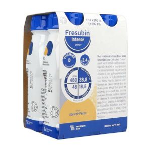 FRESUBIN INTENSE DRINK Denrée alimentaire destinée à des fins médicales spéciales, abricot pêche, 200 ml x 4