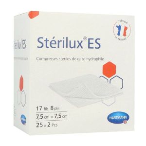 Sterilux Es Sterile 7,5*7,5Cm (Bte De 25 Pocht De 2 Cpress) Cpress Sach 50