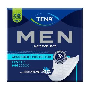 TENA MEN LEVEL 1 Protection absorbante anatomique, adhésive, pour homme, bt 24