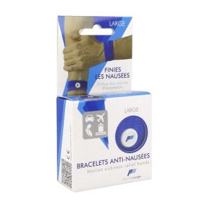 PHARMAVOYAGE BRACELET ANTINAUSEE LARGE Bracelet d'acupression antinausée large, large, bleu (ref. PH8019137), bt 2