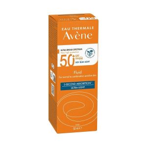 AVENE PEAUX SENSIBLES NORMALES A MIXTES FLUIDE SPF 50+ Fluide solaire ultra léger très haute protection, SPF 50+, tube 50 ml