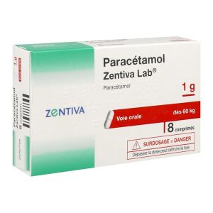 PARACETAMOL ZENTIVA LAB Comprimé 1 g, boîte 8