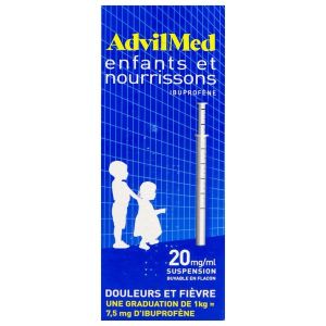 ADVILMED ENFANT ET NOURRISSON Suspension buvable 20 mg/ml, flacon 200 ml avec seringue pour administration orale graduée en kg