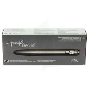 HUMAPEN SAVVIO Stylo injecteur d'insuline 1 UI pour cartouche 3 ml, 100 UI/ml Lilly, anthracite, unité