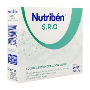 NUTRIBEN SRO SOLUTE DE REHYDRATATION ORALE Denrée alimentaire destinée à des fins médicales spéciales, bt 10