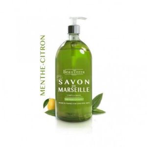 Beauterra Savon Liquide De Marseille Menthe Citron Flacon 1 L 1