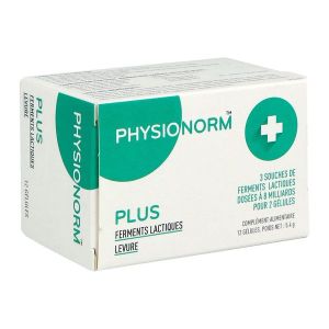 PHYSIONORM PLUS FERMENTS LACTIQUES LEVURE BOITE DE 12 GELULES