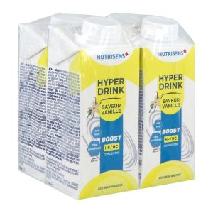 NUTRISENS HYPERDRINK BOOST HP HC Denrée alimentaire destinée à des fins médicales spéciales, saveur vanille, 200 ml x 4