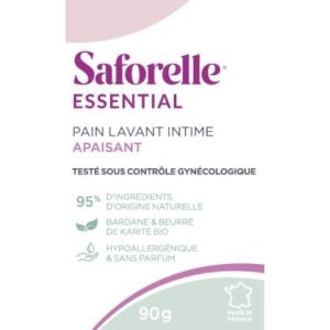 SAFORELLE ESSENTIAL PAIN LAVANT INTIME APAISANT Pain lavant apaisant pour usage intime, pain 90 g