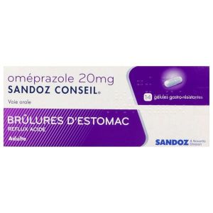 Omeprazole Sandoz Conseil 20 Mg Gelule Gastro-Resistante B/14