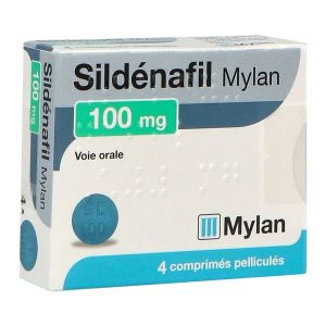 MYLAN SILDENAFIL 100 MG BOITE DE 4 COMPRIMES