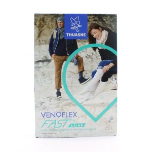 Venoflex Fast Laine Femme Classe 2 Torsades Chausette Ecru Normal T2 2