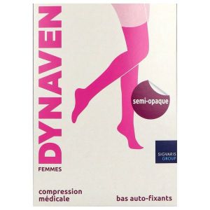 Sigvaris Dynaven Femme Bas Auto-Fixant Semi-Opaque Classe 3 Beige Mn 2