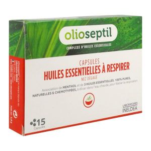 OLIOSEPTIL HUILES ESSENTIELLES A RESPIRER CAPSULES Capsule d'huiles essentielles à usage externe, bt 15