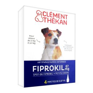 Clément Thékan Fiprokil 67 mg Petits Chiens 4 Pipettes