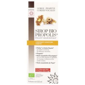 DAYANG PROPOLIS BIO SIROP Sirop, complément alimentaire bio à base de propolis, pollen et gelée royale, fl 125 ml