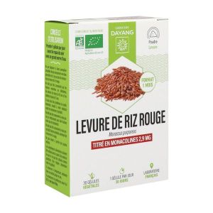 DAYANG GELULE BIO LEVURE DE RIZ ROUGE Gélule, complément alimentaire à base de levure de riz rouge, bt 30