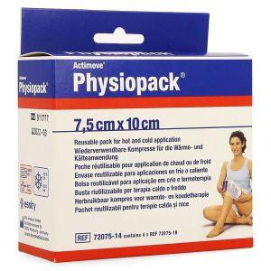 ACTIMOVE PHYSIOPACK Poche réutilisable pour cryothérapie ou thermothérapie, avec housse, 7,5 cm x 10 cm (ref. 72075-14), unité