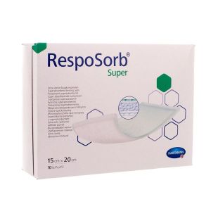 RESPOSORB SUPER Pansement hydrocellulaire superabsorbant, stérile, 15 cm x 20 cm (ref. 685022), bt 10