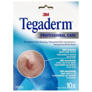 TEGADERM FILM Pansement film adhésif, transparent, stérile, 10 cm x 12 cm, bt 10