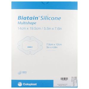 BIATAIN SILICONE MULTISITE Pansement hydrocellulaire bord adhésif siliconé, repositionnable, stérile, bt 5
