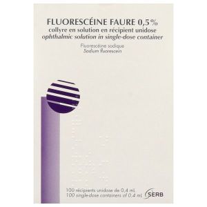 FLUORESCEINE FAURE Collyre en solution 0,5 %, boîte 100 récipients unidoses 0,4 ml