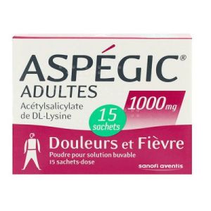 Aspegic Adultes 1000 Mg Poudre Pour Solution Buvable En Sachet-Dose B/15
