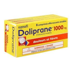 DOLIPRANE Comprimé effervescent sécable 1000 mg, boîte 8