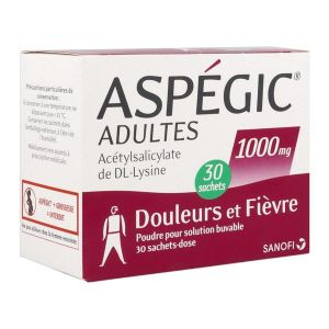 Aspegic Adultes 1000 Mg Poudre Pour Solution Buvable En Sachet-Dose B/30