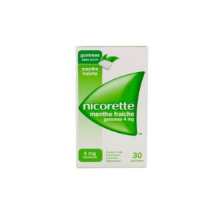 Nicorette Menthe Fraiche 4 Mg Sans Sucre Gomme A Macher Medicamenteuse Edulcoree Au Xylitol Et A L'Acesulfame Potassiq B/30