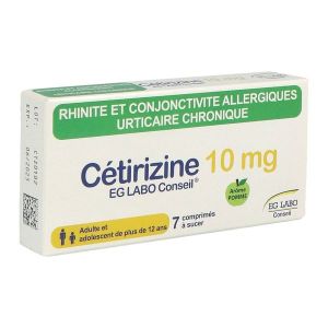 CETIRIZINE EG LABO CONSEIL Comprimé à sucer 10 mg, boîte 7