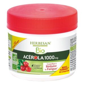 Herbesan Acérola 1000 maxi pot BIO - 60 comprimés à croquer