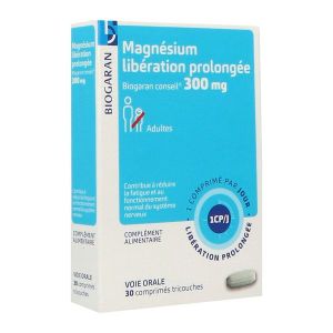 BIOGARAN CONSEIL MAGNESIUM LIBERATION PROLONGEE 300 MG Comprimé à libération prolongée, complément alimentaire à base de magnésium, bt 30